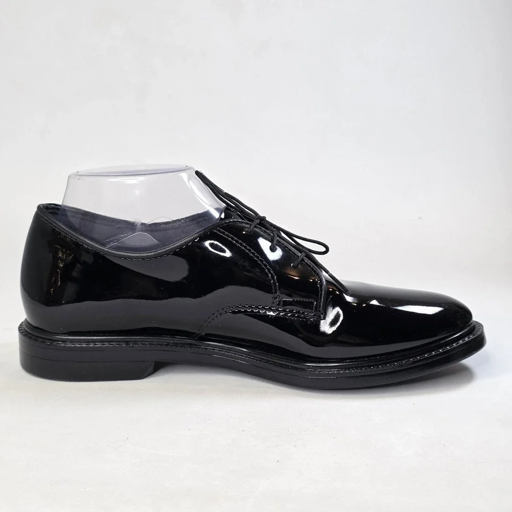 Capps Military Uniform Dress Shoes Men's 8.5 Black Oxfords Patent Leather Vibram